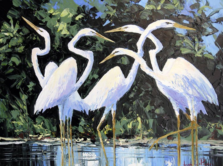 Wading Herons 0745 36x48